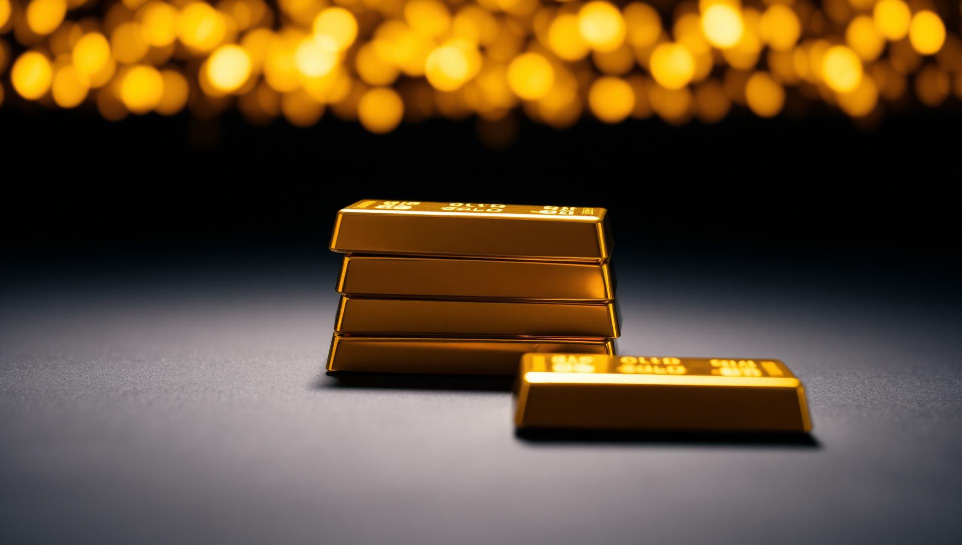 Stacked gold bullion bars